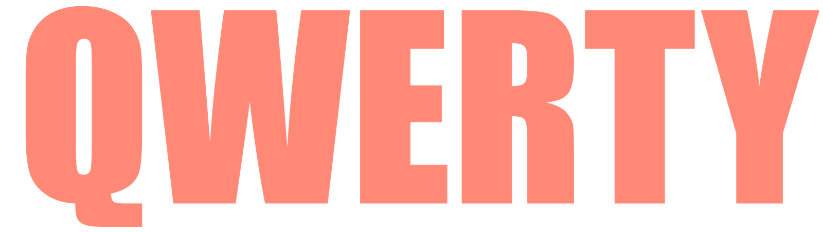 A pinkish-orange banner reading Q-W-E-R-T-Y